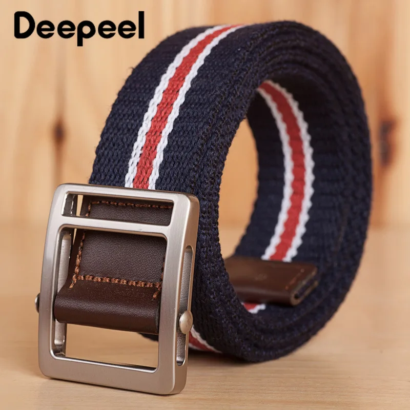 

Deepeel 1pc 110-140cm Men Women Canvas Belt Wild Unisex Metal Slider Casual Waistband Youth Student Jeans Belt Decoration YB180