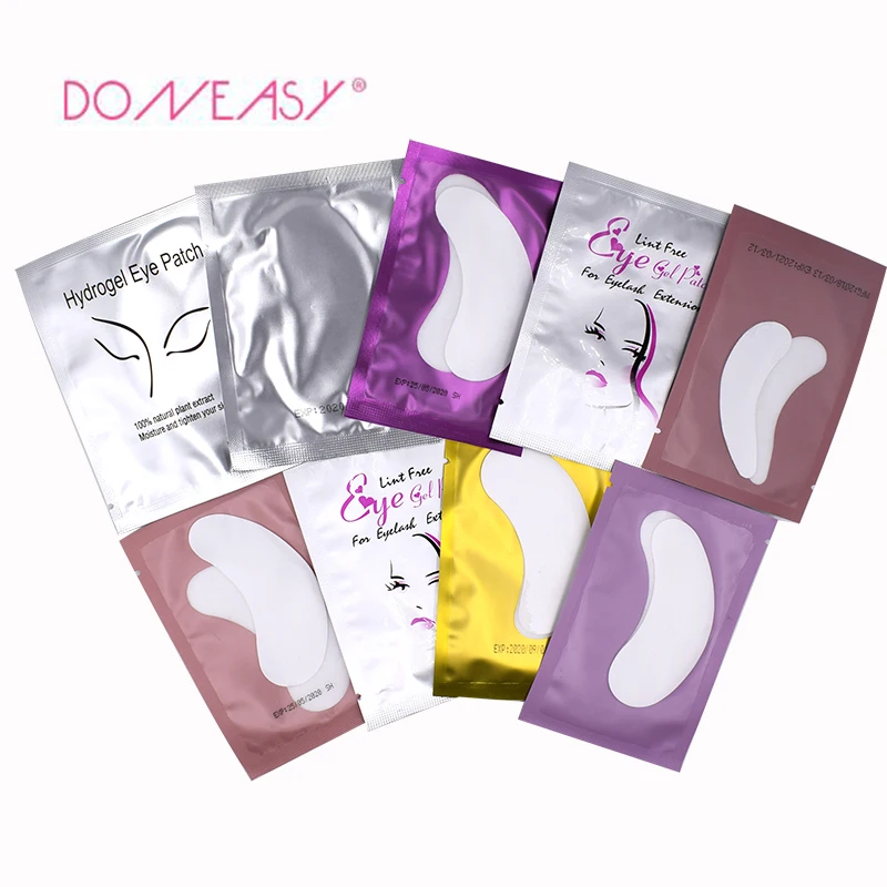 Патчи для наращивания ресниц бумажные пластыри без ворса под глаза накладных 50/100