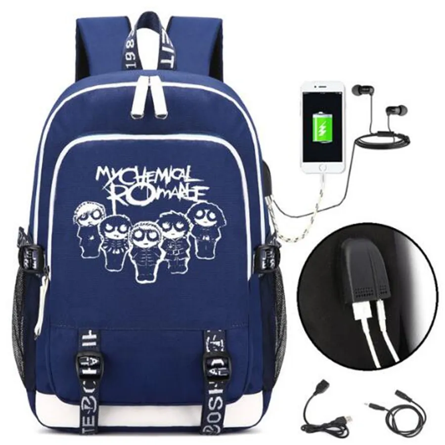 My Chemical Romance Punk Rock печати рюкзак для мужчин рюкзаки студентов школьные ранцы Bagpack сумка для ноутбука - Цвет: Style 4