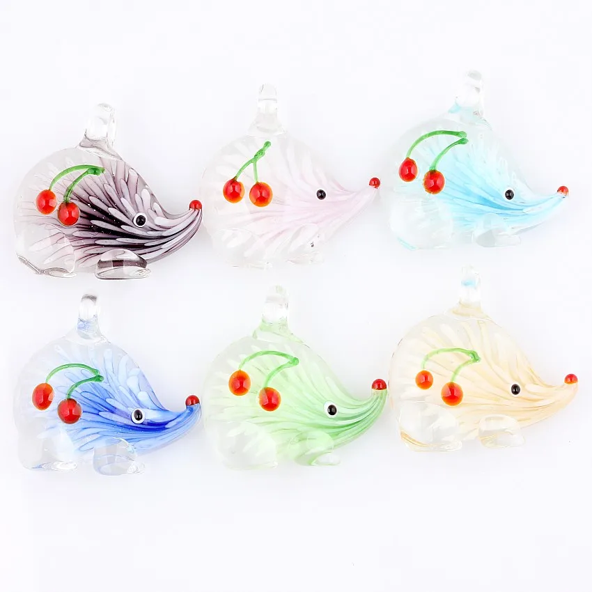 

Оптовая продажа, 6 шт., муранское стекло ручной работы QianBei, разноцветный кулон в виде цветка ежика, подходит для ожерелья, популярный Рождественский подарок p0132