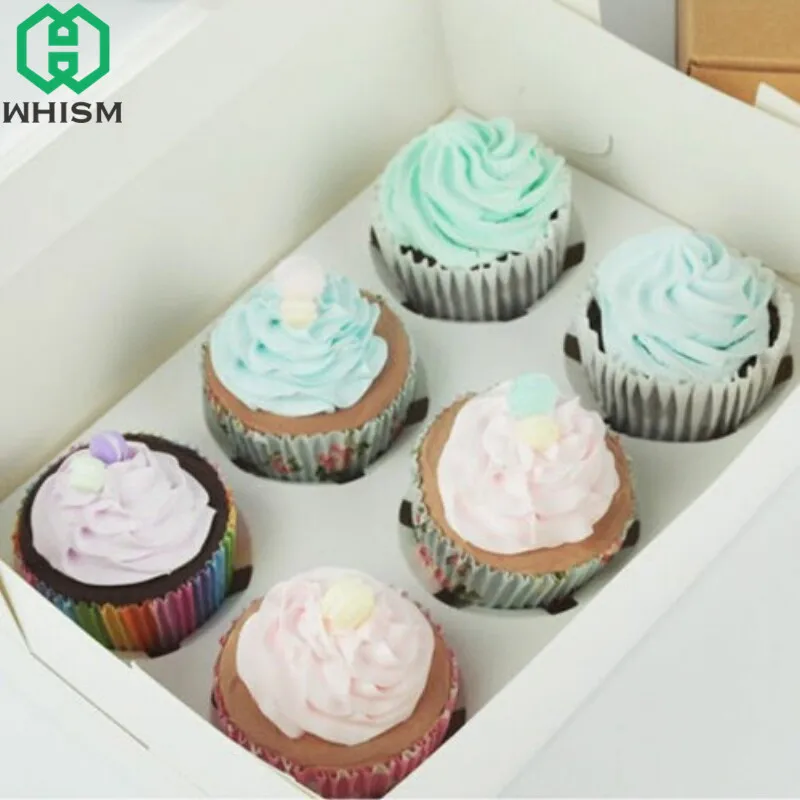 WHISM DIY крафт-бумага коробка свадебные сувениры держатель конфеты печенье упаковочная коробка для капкейков Рождество День Рождения Вечеринка Пасха Подарочные Коробки