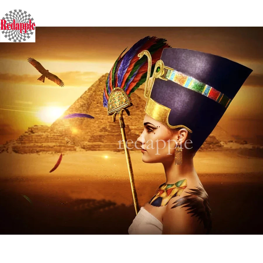 Полная Алмазная вышивка мозаика 5D алмазная живопись Египет ретро женщина 3d