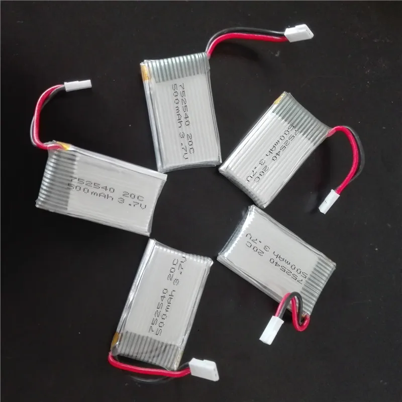 5 шт. 3 7 V 500mah 20C RC игрушка Lipo батарея для V252 JXD385 Syma X5 X5C H5C X5SC JXD 523W JJRC H43WH Бесплатная