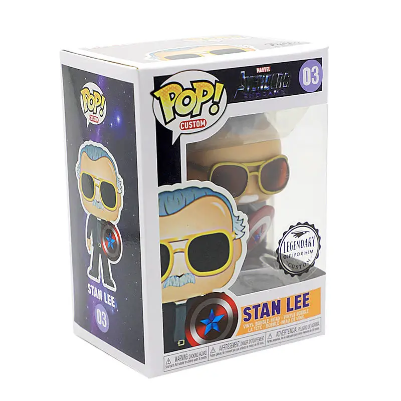 Funko pop Marvel Фильм Мстители эндигра Стэн ли Капитан Америка фигурка Коллекция Модель игрушки для детей Рождественский подарок
