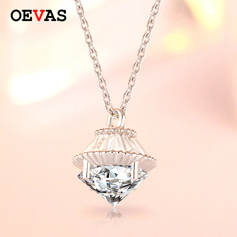 

Wholesale 925 Sterling Silver Jewelry top quality Crystal Bullet Pendant Necklace for Women cute girls party pendant Accessories