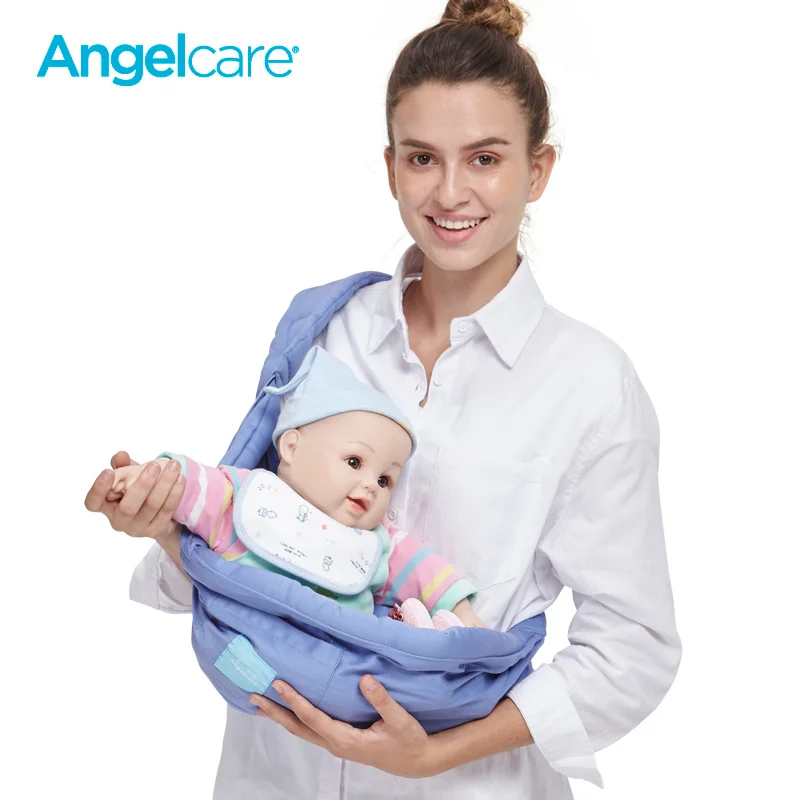 Angelcare Новорожденный ребенок перевозчик пеленать Слинг младенческой кормящих носить спереди обертывание Чистый хлопок Кормление мешок для переноски - Цвет: BLUE