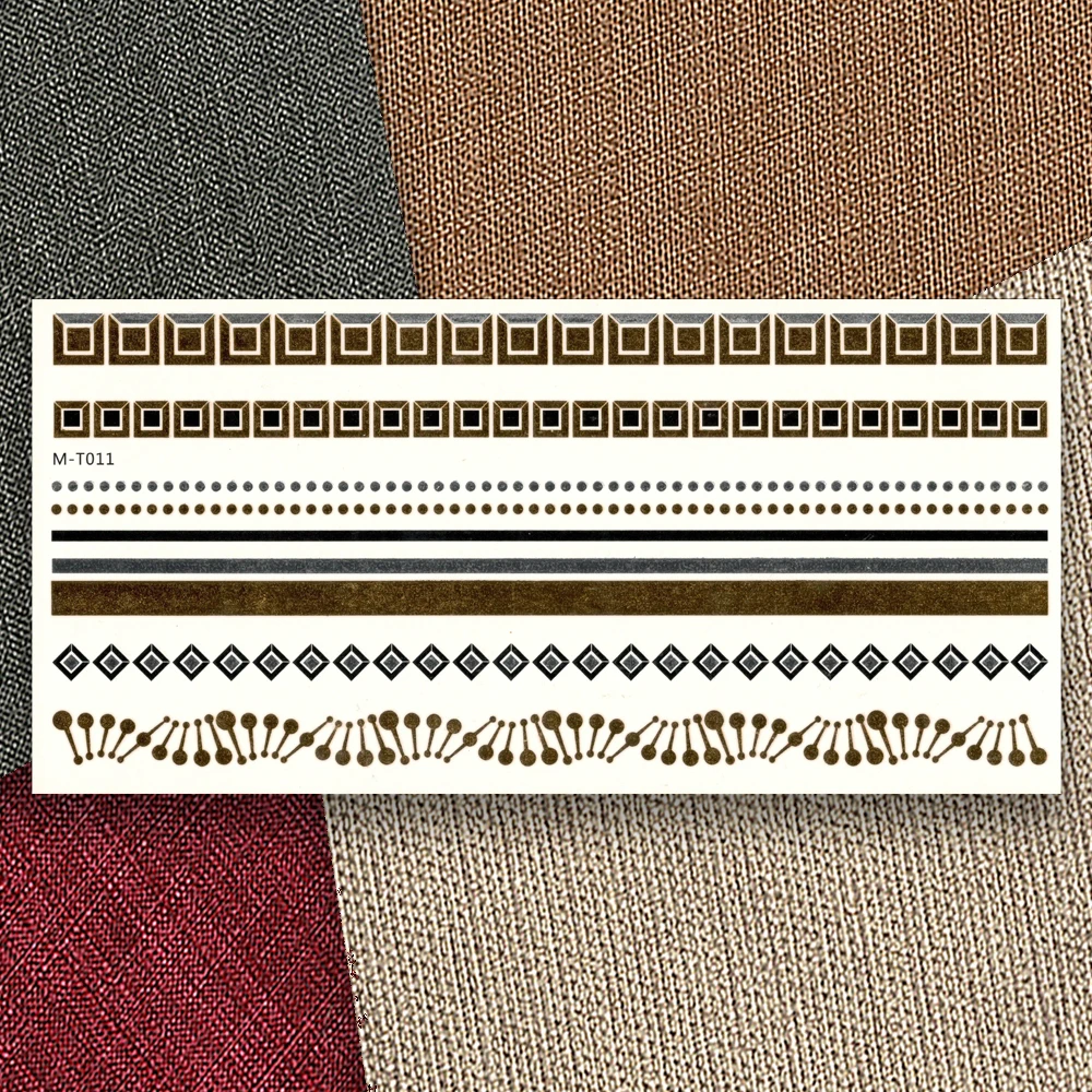 Временная поддельная Золотая татуировка водостойкие водные переводные наклейки