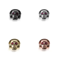5pcslot acrylic metal skull make balls bare beads crystals charms bracelet beadwork for needlework accessories jewelry c75