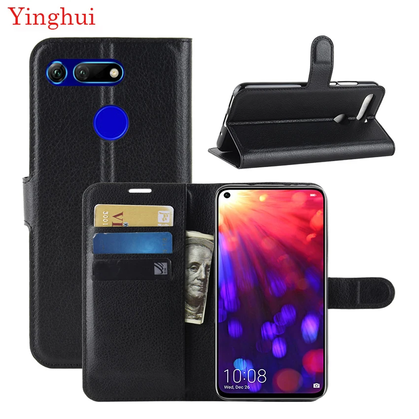 Чехол книжка для Huawei Honor View 20 кожаный чехол телефона бумажник с подставкой Filp