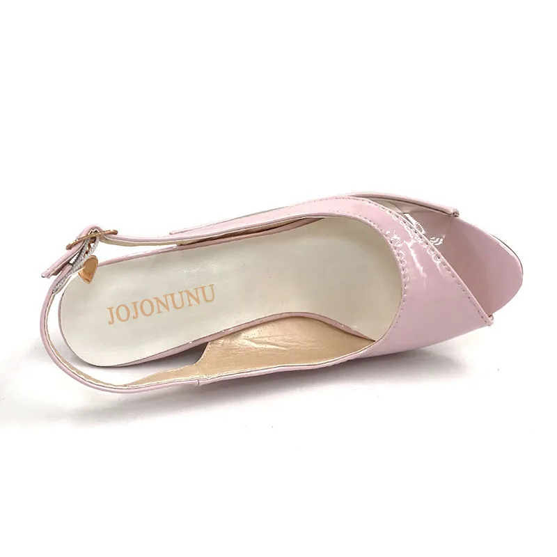 FITWEE высокие женские сандалии на танкетке с пряжкой Обувь открытым носком женская