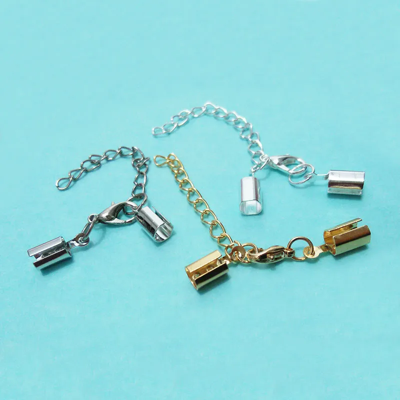 Пружина катушки обжимной Конец Бусины трубки обернуть колье кожаные шнуры