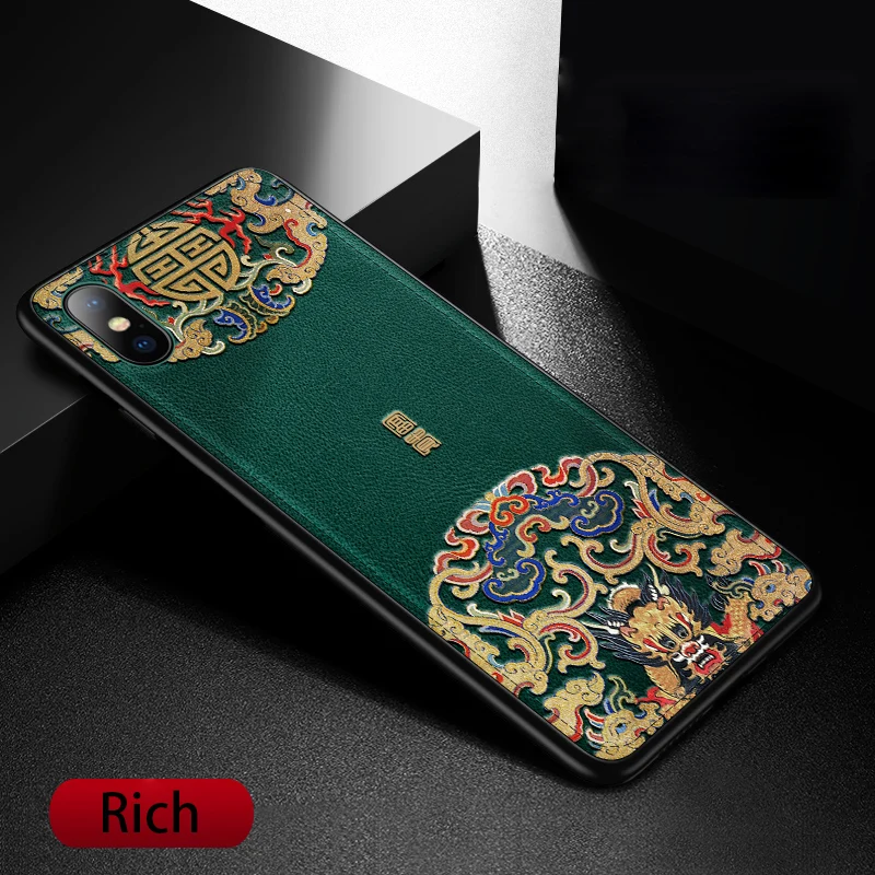 Green CENMASO, китайский дизайн, ультра тонкий мягкий кожаный чехол-накладка для IPhone 11 Pro Max, винтажный Чехол в китайском стиле - Цвет: Green