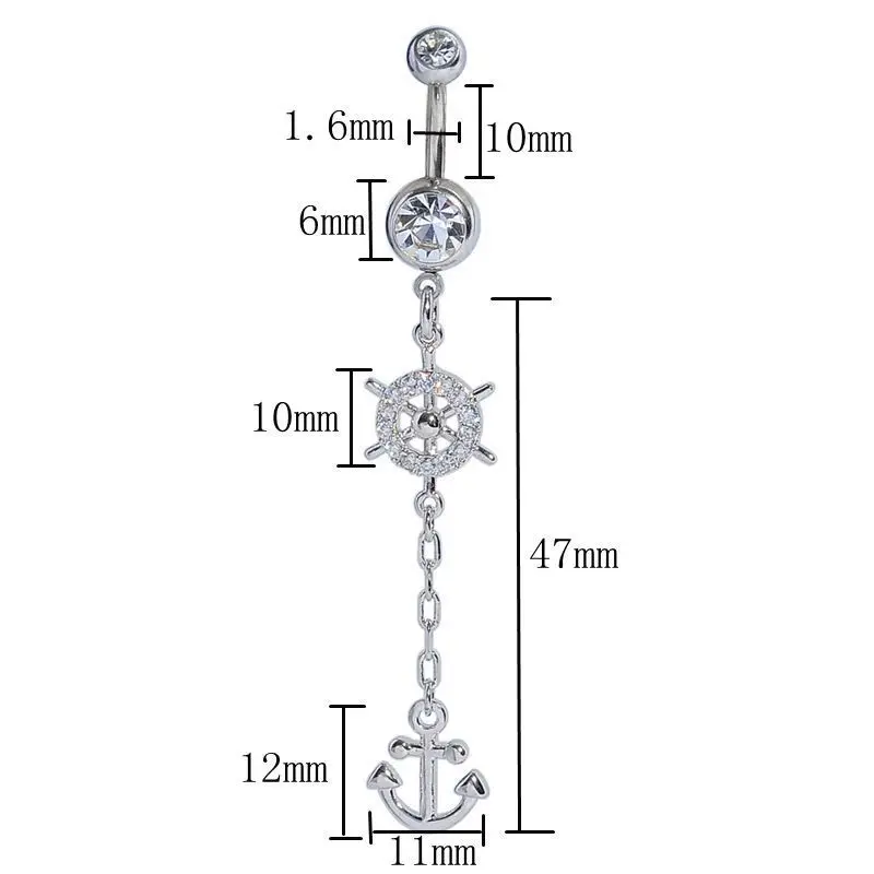WT Gold Plated Stainless Barbell Body Piercing Gem Tops Dangle Twinkle Stars Starfish Belly Rings Jewelry Navel Studs Girls BJ36 |