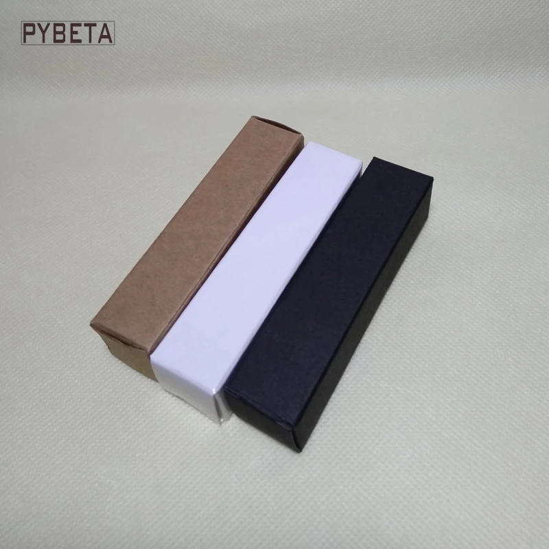 100 шт./партия-2*2*7,1 см, 2*2*8,5 см, 2*2*10 см черный, белый цвет крафт-бумаги Бумага коробки для губной помады эфирное масло духи спрей образец подарок