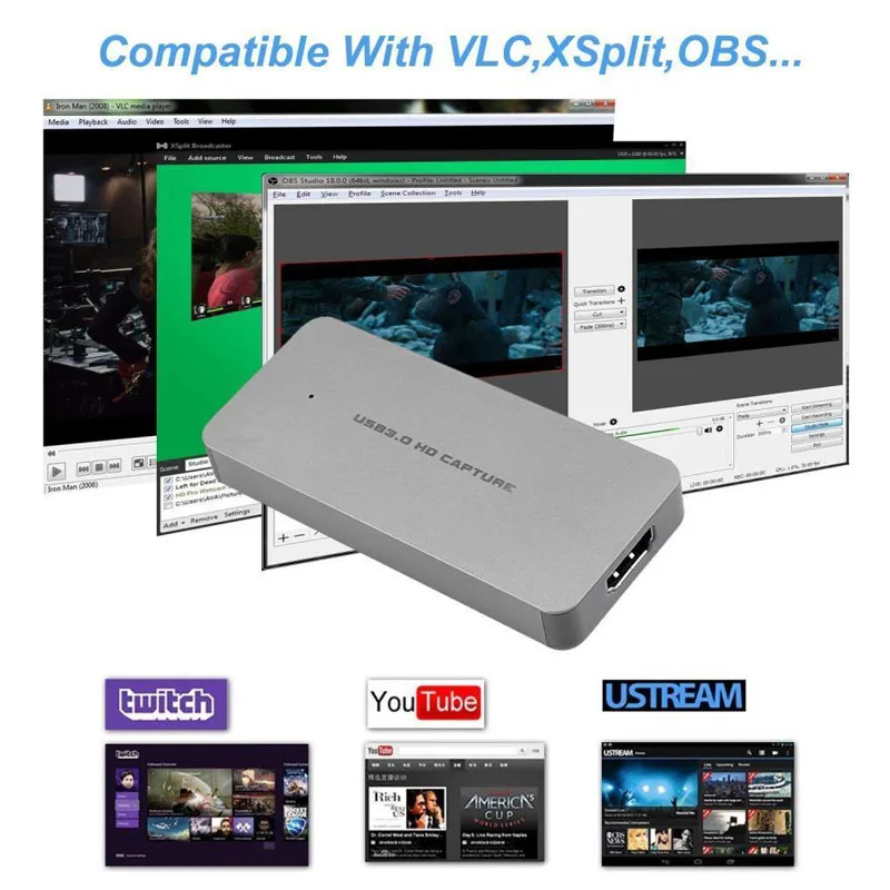 HDMI к type C USB 3,0 1080P ТВ-программы PC игра видео Захват карты рекордер для Macbook Windows Win10 потоковая трансляция в прямом эфире