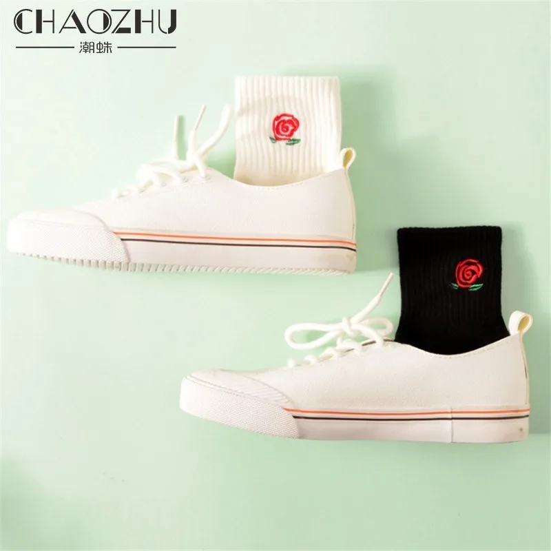 CHAOZHU французские модные хлопковые носки для женщин Leon мультфильм милый значок вышивка kawaii девушки носки на каждый день Рождественский подарок