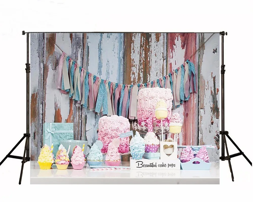 Торт Smash розовый торт стол фоны для продажи виниловая ткань Высокое качество