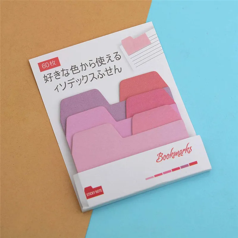 Kawaii, градиентный цвет, блокнот для заметок, самоклеющиеся наклейки, наклейки для планировщика, почтовые закладки, школьные принадлежности