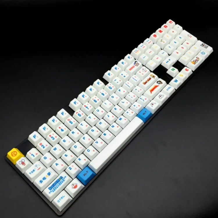 109keycap Doraemon японский Languag PBT брелки Топ Печатный 109 набор ключей профиль для Cherry MX переключатели Механическая игровая клавиатура - Цвет: 109keycap
