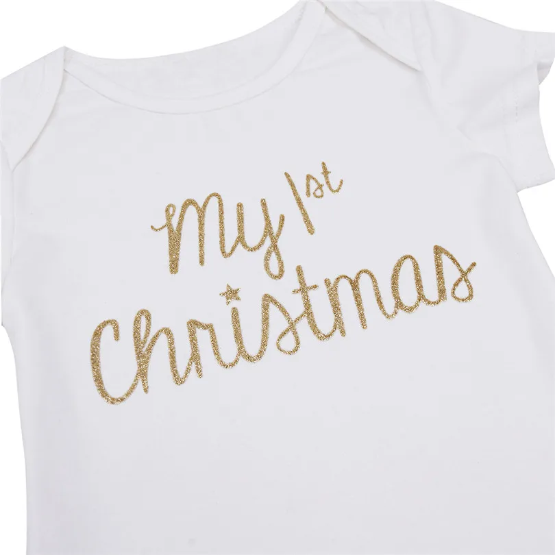 Одежда для новорожденных девочек на первое Рождество комбинезон с юбкой-пачкой