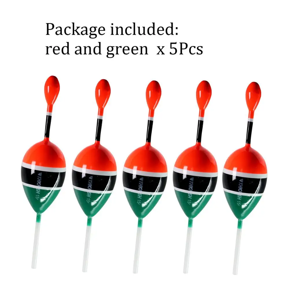 5pcs green 5 шт./лот, поплавок-поплавок, 15 г, 2 дюйма, пробковая древесина, поплавок-поплавок, 5 цветов, поплавок-поплавок - Цвет: 5pcs green