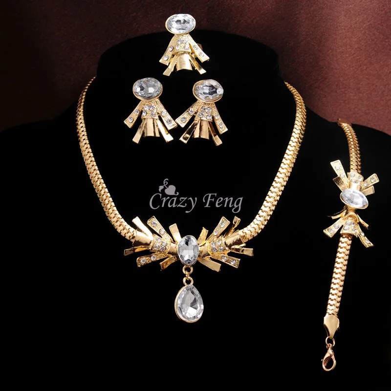 Женский ювелирный комплект из колье браслета серег и кольца|necklaces bracelets earrings|bracelet