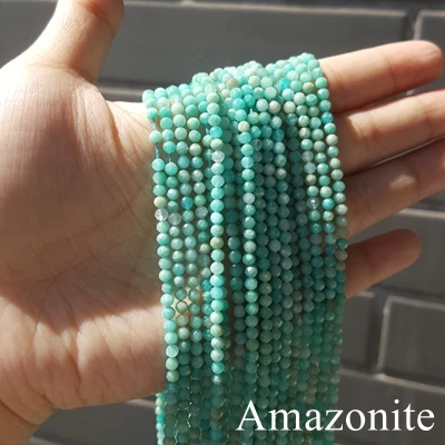 Amazonite LiiJi уникальный натуральный 3 мм Искрящийся Турмалин Аквамарин лунный камень родохрозиты ожерелье для женщин или мужчин повседневная одежда - Окраска металла: Amazonite