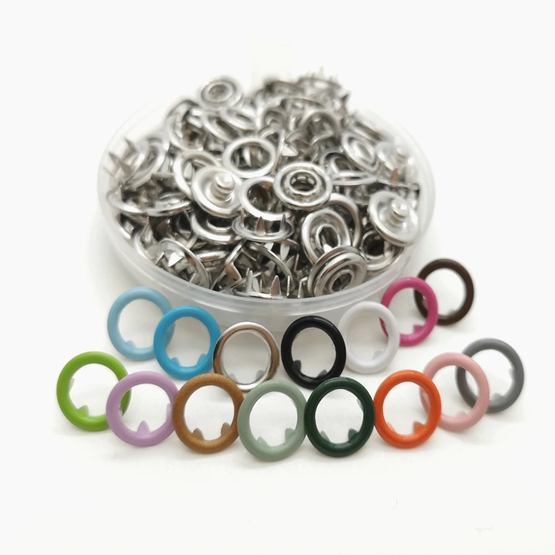 

11mm Craft-DIY-Buttons Studs Fastener-Snap Buttons-Press Prong-Ring Sewing Craft Metal