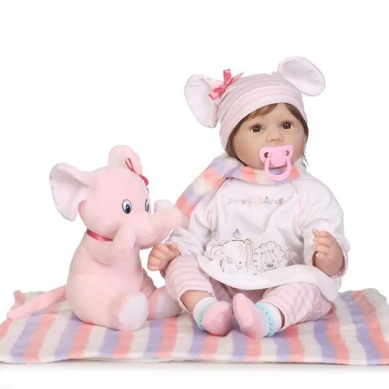 55 см мягкие силиконовые bebe Reborn Baby Doll Игрушки для девочек реалистичные Дети Boneca