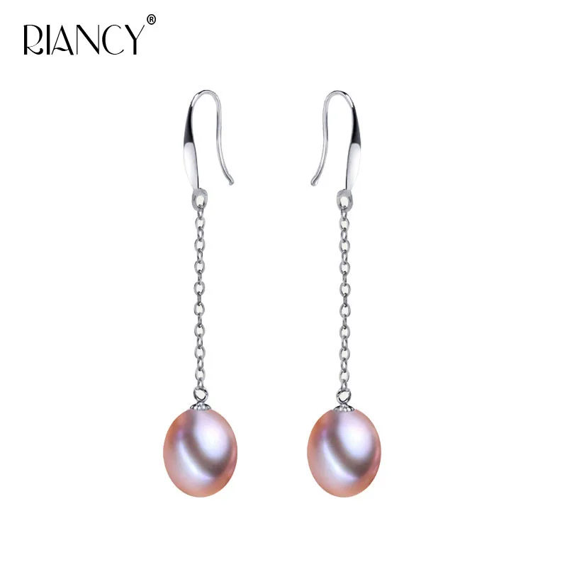 Classical Elegant Women long Earrings Freshwater Pearl 925 sterling silver Wedding Bridal Jewelry with Gift Box | Украшения и
