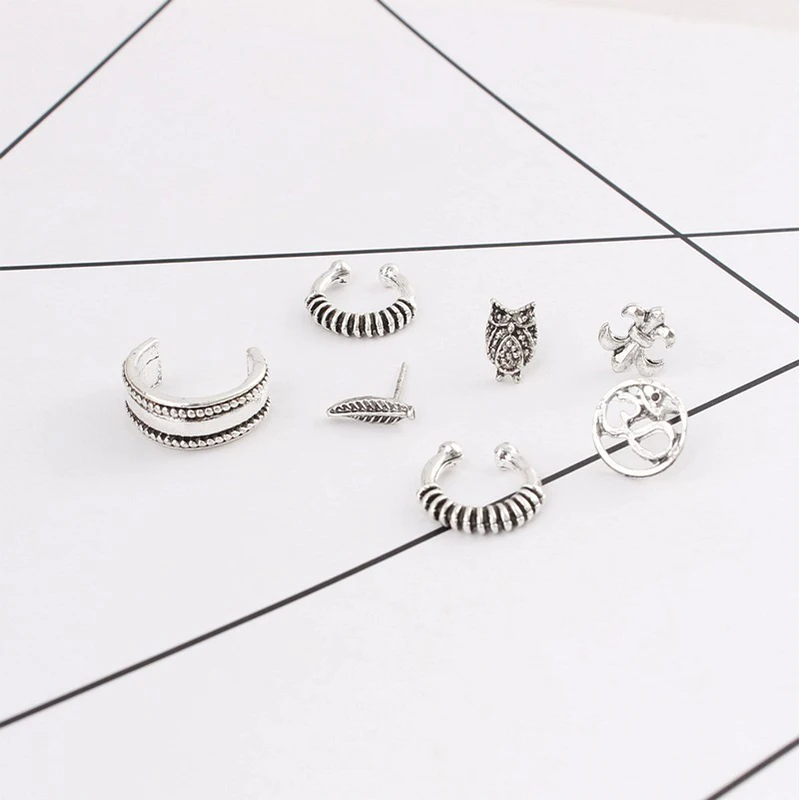 M MISM Fashion 7 шт. богемные Этнические женские серьги-клипсы готические Винтажные