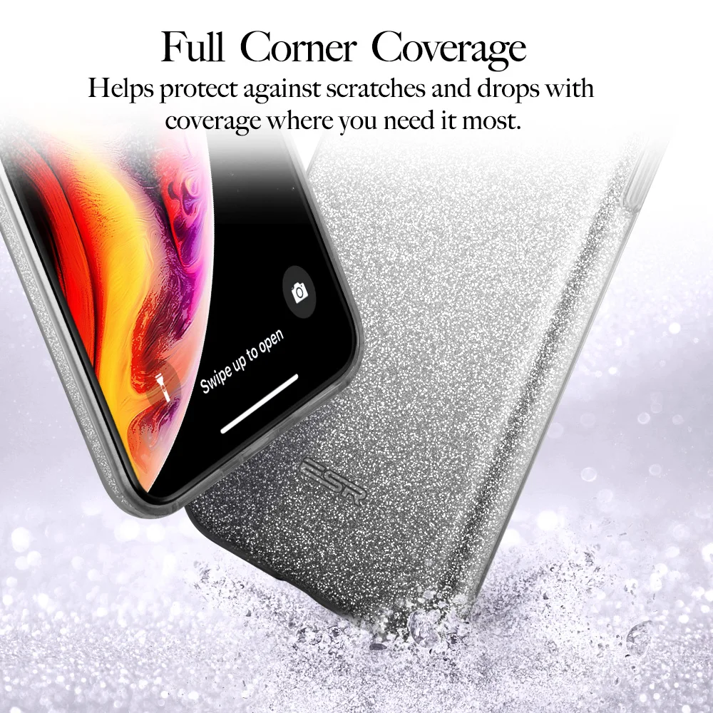 ESR чехол для iPhone X XS XR XS Max Роскошная задняя крышка Блестящий защитный бампер чехол с блестками для iPhone 7 8 Plus Fundas