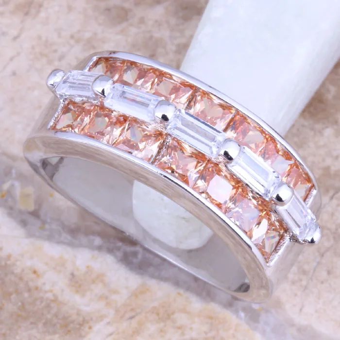 Женское посеребренное кольцо с фианитом размеры 6 / 7 8 9 R1366 | Украшения и