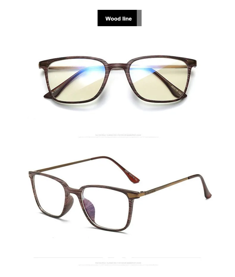 Retro Vintage Anti-blue Rays Blue Light Filter TR90 Plain Eyeglasses Clear Plano Computer Eye Glasses Men gafas oculos de grau