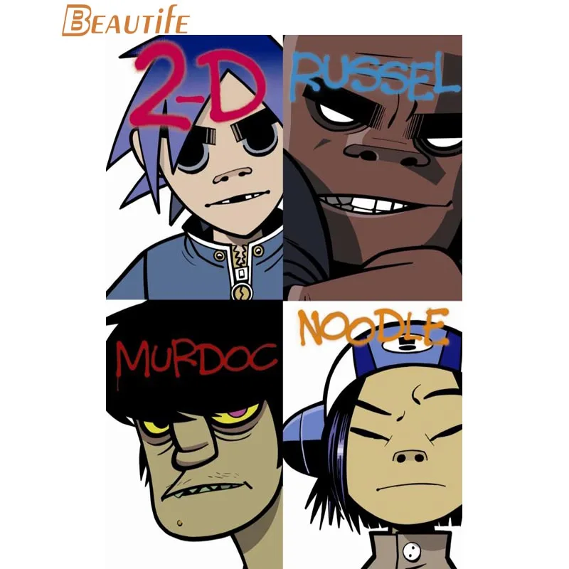 Постер Gorillaz на заказ украшение для дома модный настенный постер из шелковой