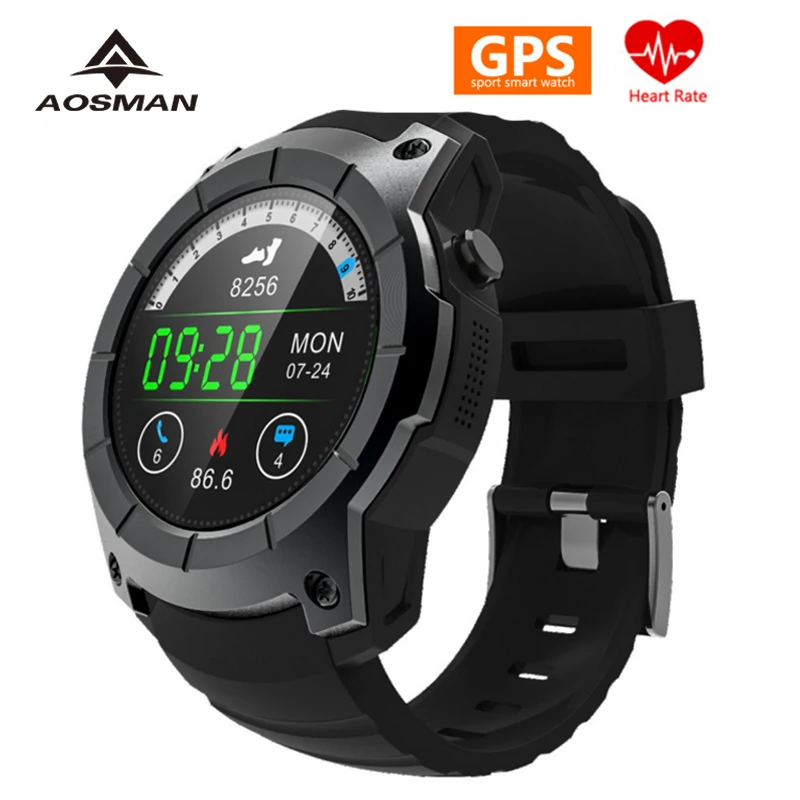 AOSMAN 2018 GPS спортивные часы sim-карта связь монитор сердечного ритма Smartwatch