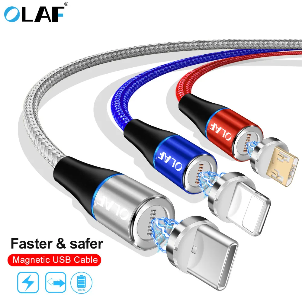 Олаф Быстрая зарядка Магнитный Micro usb type C кабель для iPhone X XR XS Max samsung huawei Android зарядное устройство для мобильного телефона USBC шнур