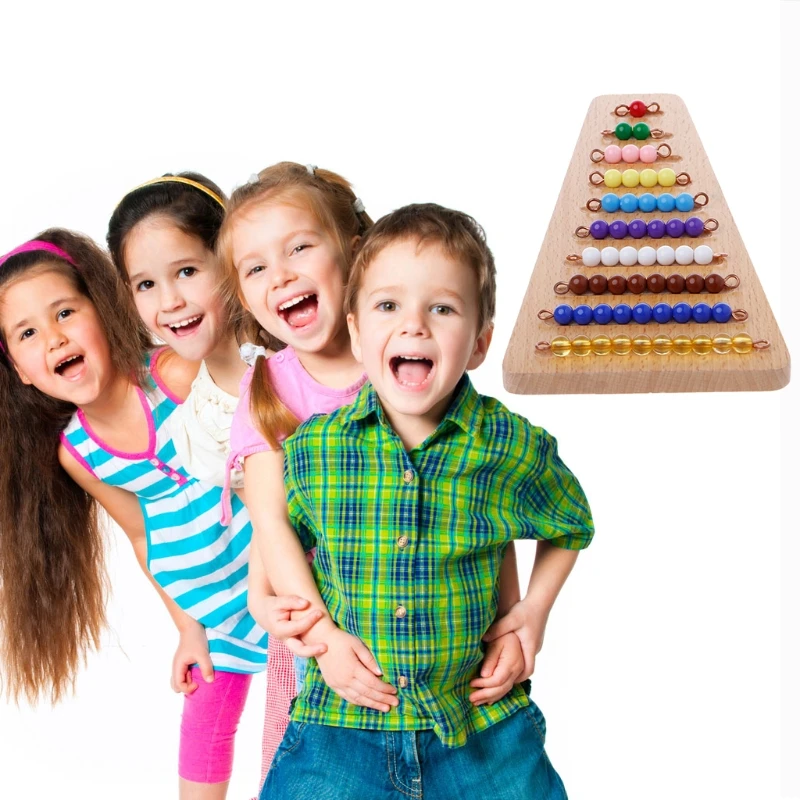 Монтессори Math Material Bead Stair Toy Дети раннего дошкольного обучения игрушки Прямая