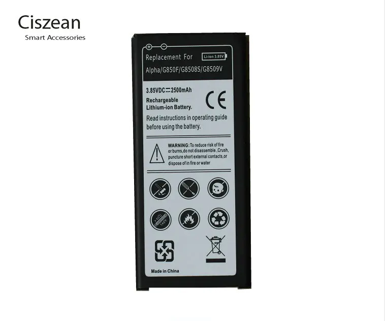 Аккумулятор 2x2500 мАч для Samsung Galaxy Alpha G850 G8508 G8508S G850F Batterij Batteri + 1 ЖК дисплей
