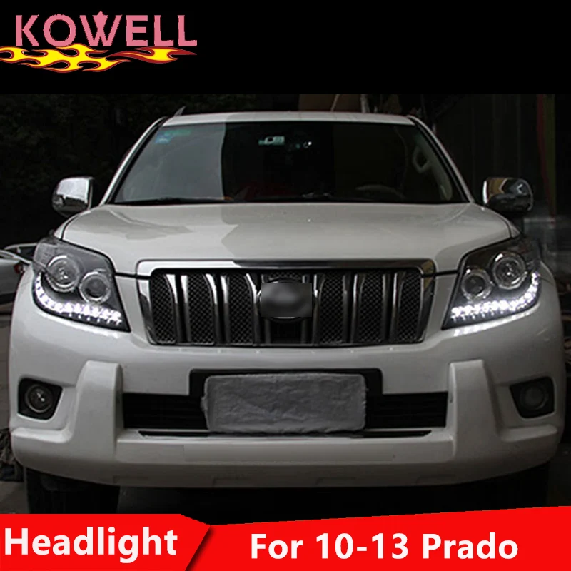 Автомобильный Стайлинг KOWELL для 2010 2011 2013 Prado передние фары светодиодный ные DRL