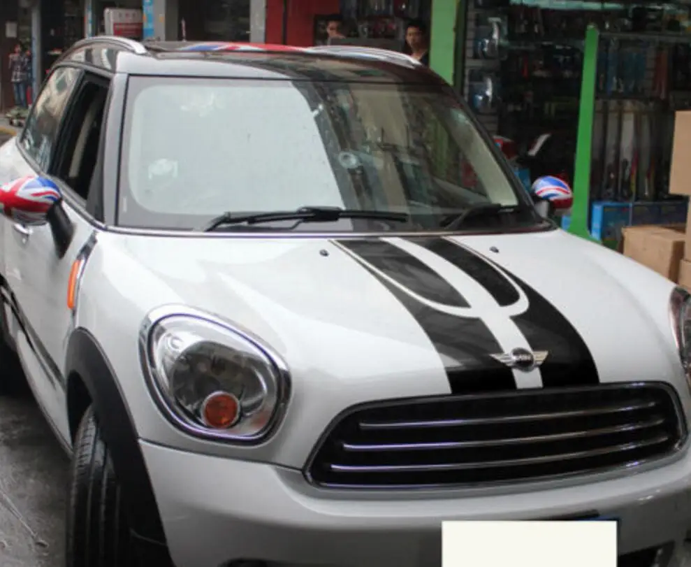 Car Styling for Dual Racing stripes Hood Trunk Decals MINI cooper Vinyl Stickers | Автомобили и мотоциклы
