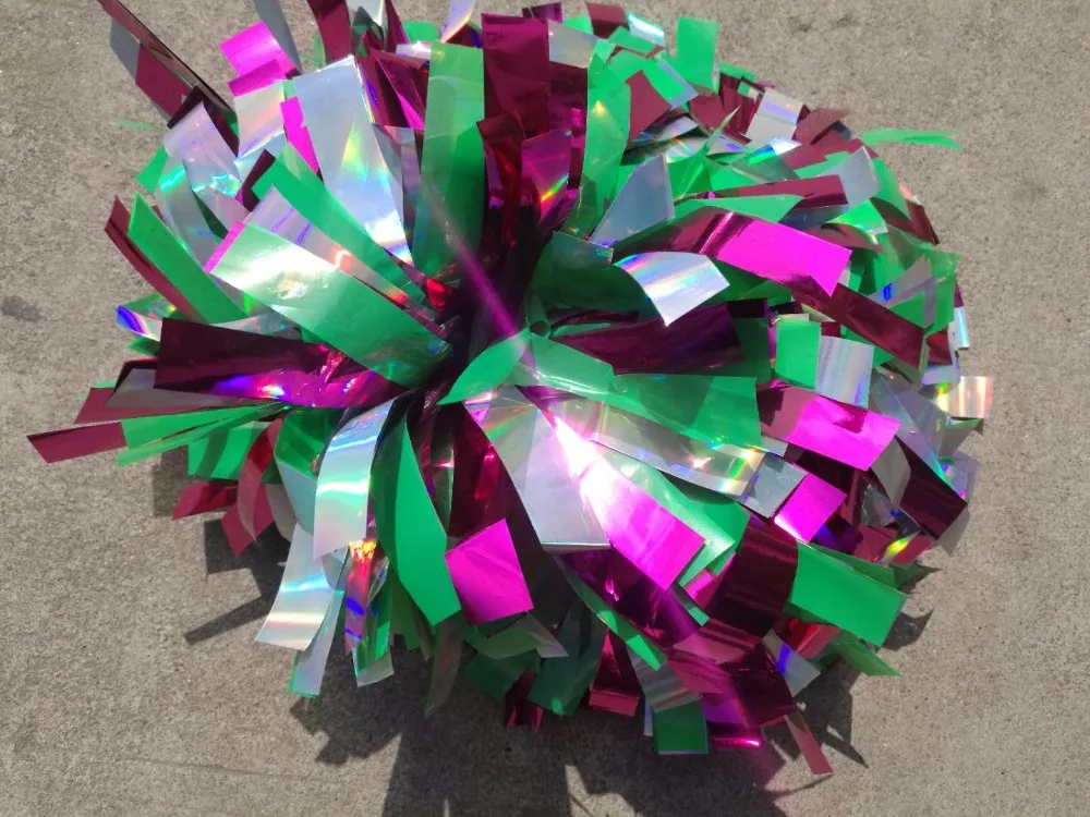 Болельщик Poms 3/4 &quotx 6&quot ~ болельщик pom пластик зеленый/металлик Светло ярко