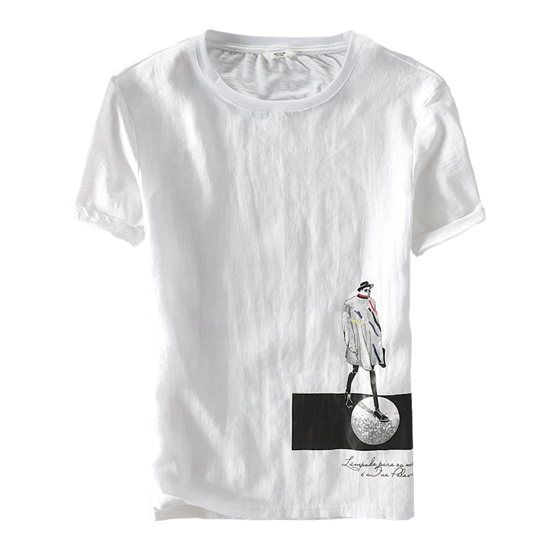 EC2018 хлопок белье шить футболка с короткими рукавами круглым вырезом Для мужчин