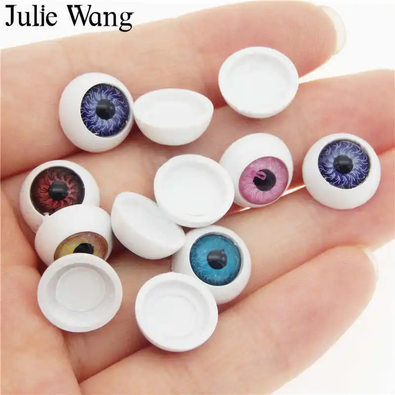 Julie Wang 10 шт. 12/20 мм круглые пластиковые кукольные глаза смешанные Цвет кнопки