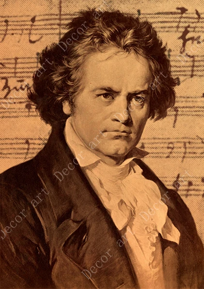 Немецкий музыкант Бетховен холст живопись винтажные настенные картины фотообои