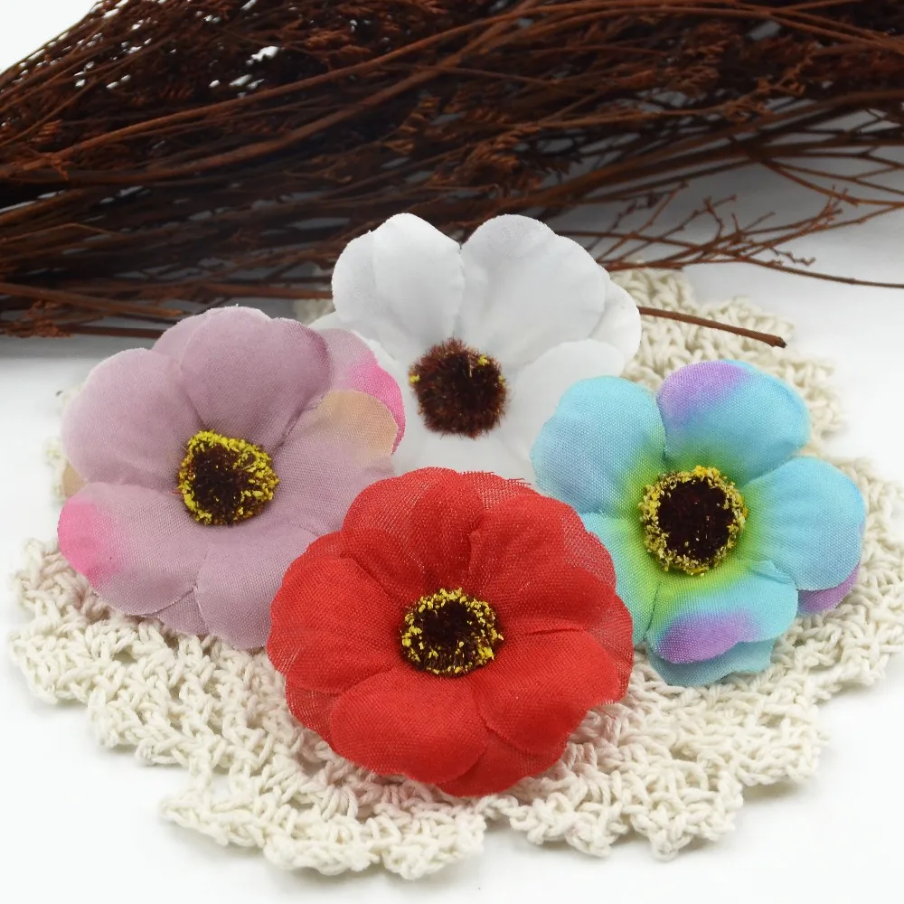 Недорогой искусственный цветок мака 40 шт. 4 5 см украшение для дома принадлежности