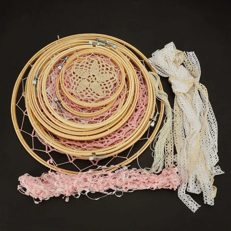 Кружево Ловец снов Набор DIY большой Doily задний план стены Висячие ремесла, украшения кружева Ловец снов Свадебный домашний декор