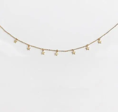 gold Мода Boho подвеска в виде звезды женские Чокеры золото серебро кулон с полумесяцем женское ожерелье цепочка ожерелье kettingen voor vrouwen bijoux 9 - Окраска металла: gold