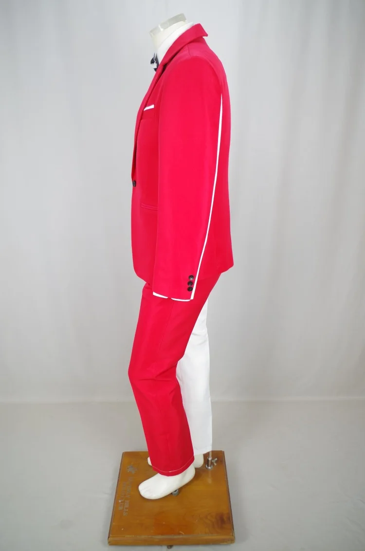 Мужские костюмы 2019 красного и белого цвета сценический наряд для мага клоуна