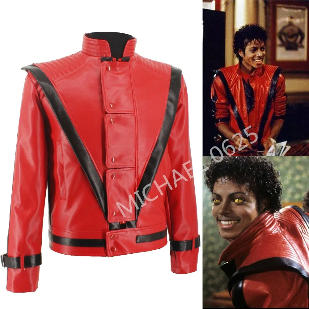 MJ Michael Jackson Jacket in Thriller MTV Red England Retro Leather Collection Outwear